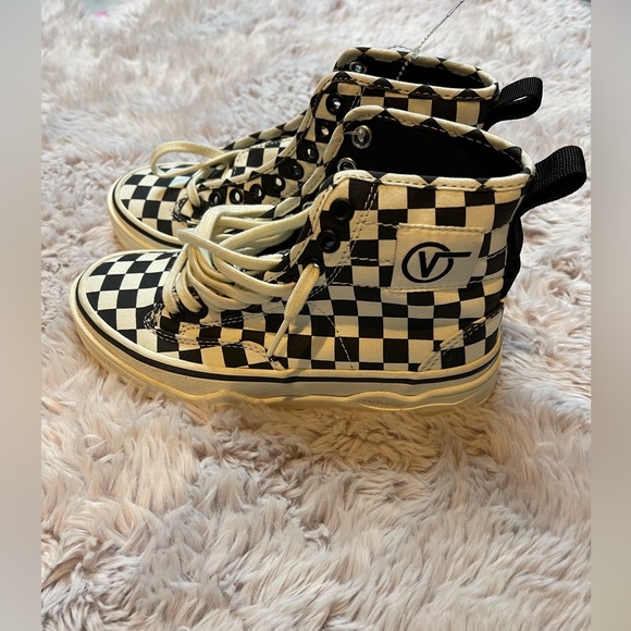 Vans Checkerboard Sentry WC Boot Sneakers Black White Checkered 5 New - Picture 5 of 7